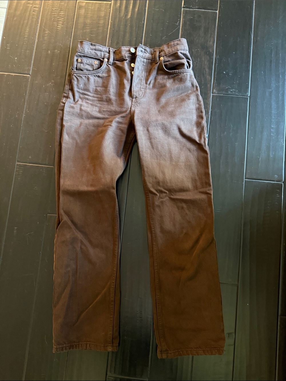 Zara woman Brown Straight-Leg Pants jeans